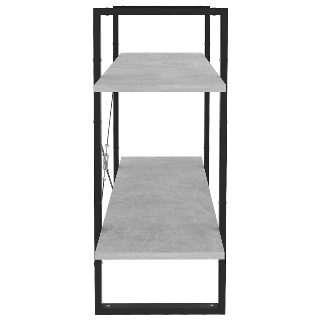 vidaXL Bibliotecă cu 2 rafturi, gri beton, 100x30x70 cm, PAL vidaXL Bibliotecă cu 2 rafturi, gri beton, 100x30x70 cm, PAL