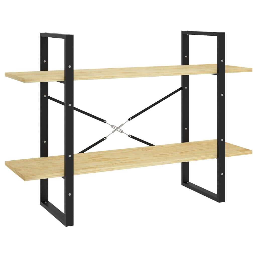 vidaXL Bibliotecă cu 2 rafturi, 100x30x70 cm, lemn masiv de pin vidaXL Bibliotecă cu 2 rafturi, 100x30x70 cm, lemn masiv de pin
