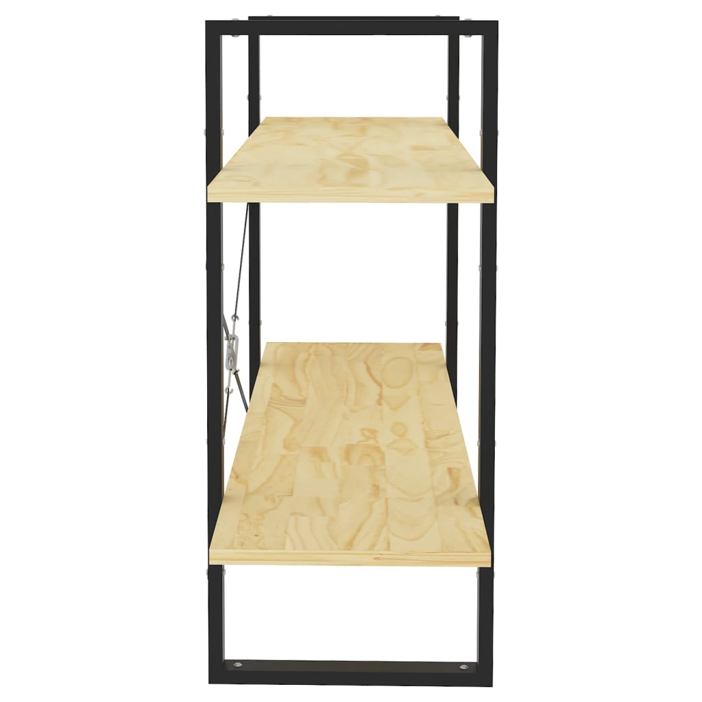 vidaXL Bibliotecă cu 2 rafturi, 100x30x70 cm, lemn masiv de pin vidaXL Bibliotecă cu 2 rafturi, 100x30x70 cm, lemn masiv de pin