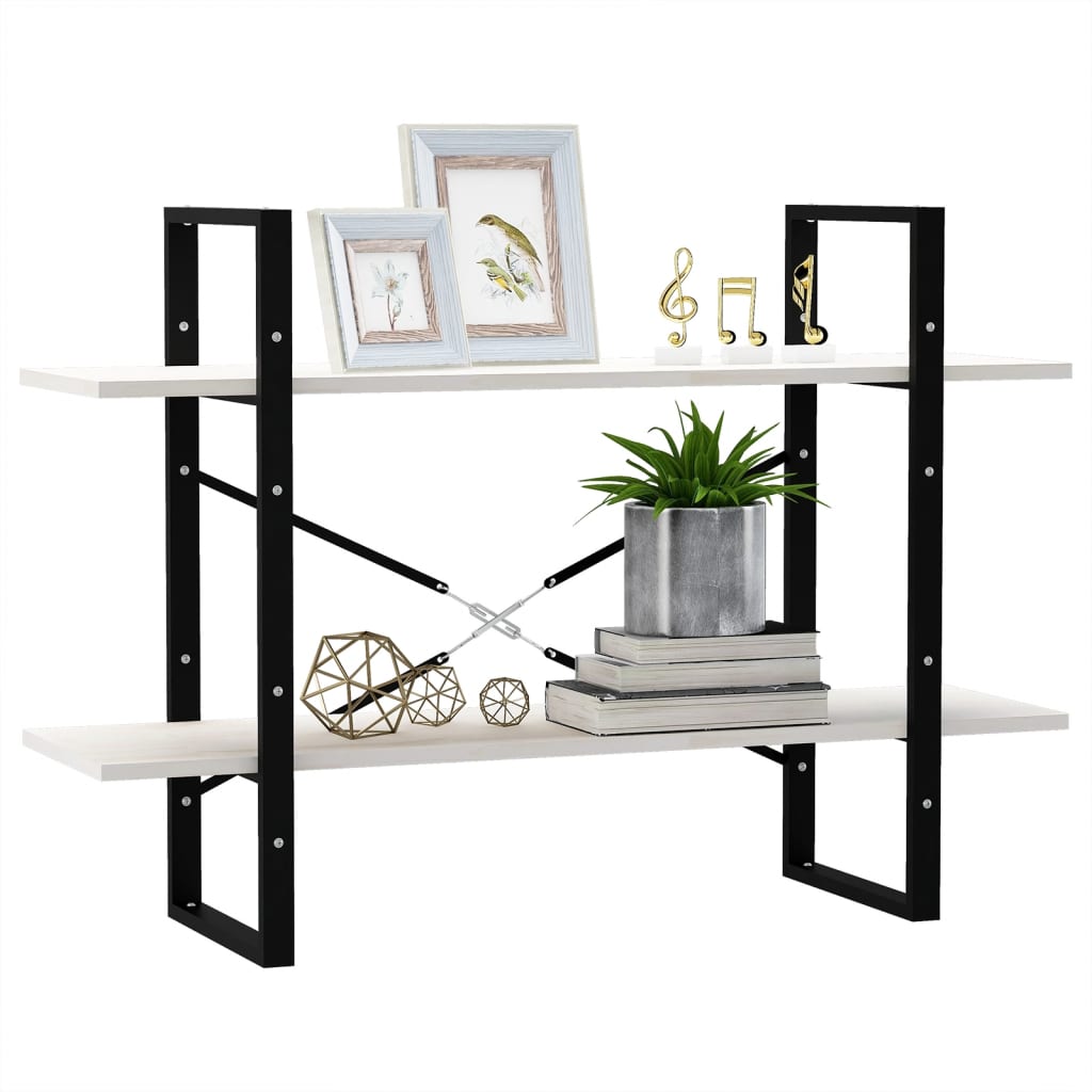 vidaXL Bibliotecă cu 2 rafturi, alb, 100x30x70 cm, lemn masiv de pin vidaXL Bibliotecă cu 2 rafturi, alb, 100x30x70 cm, lemn masiv de pin