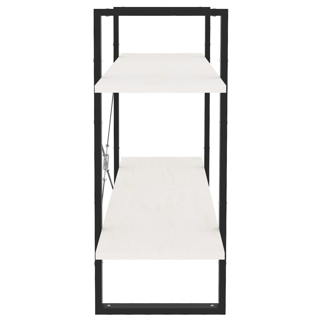 vidaXL Bibliotecă cu 2 rafturi, alb, 100x30x70 cm, lemn masiv de pin vidaXL Bibliotecă cu 2 rafturi, alb, 100x30x70 cm, lemn masiv de pin