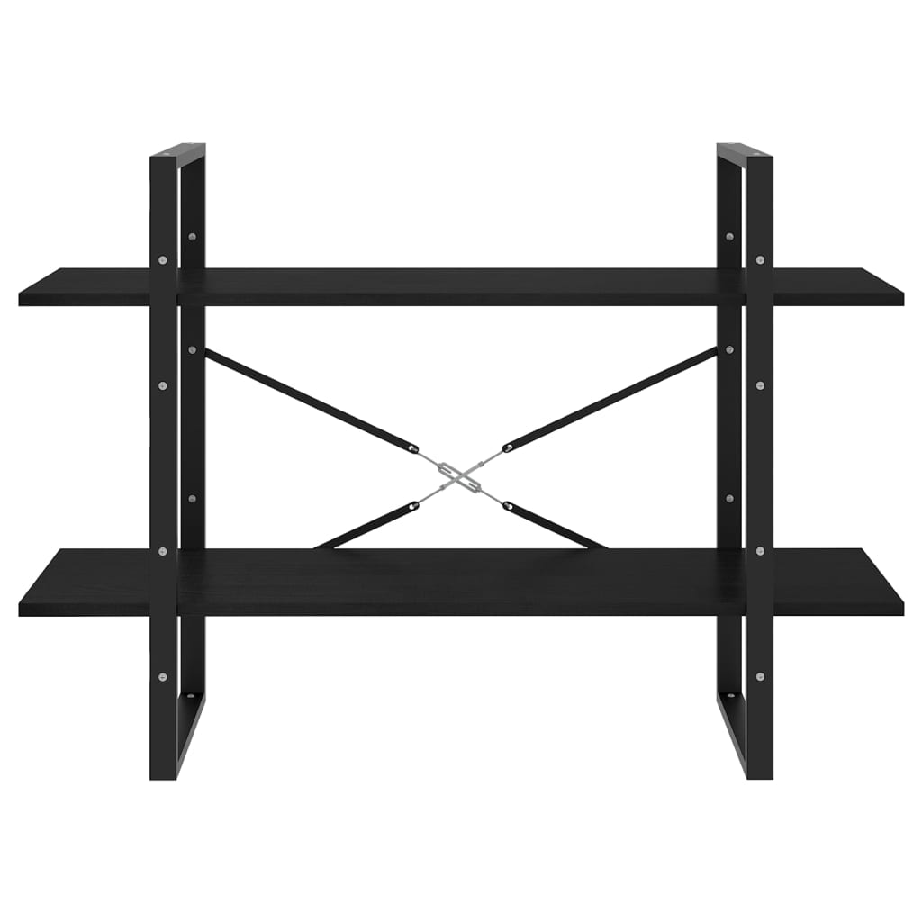 vidaXL Bibliotecă cu 2 rafturi, 100x30x70 cm, negru, lemn masiv de pin vidaXL Bibliotecă cu 2 rafturi, 100x30x70 cm, negru, lemn masiv de pin