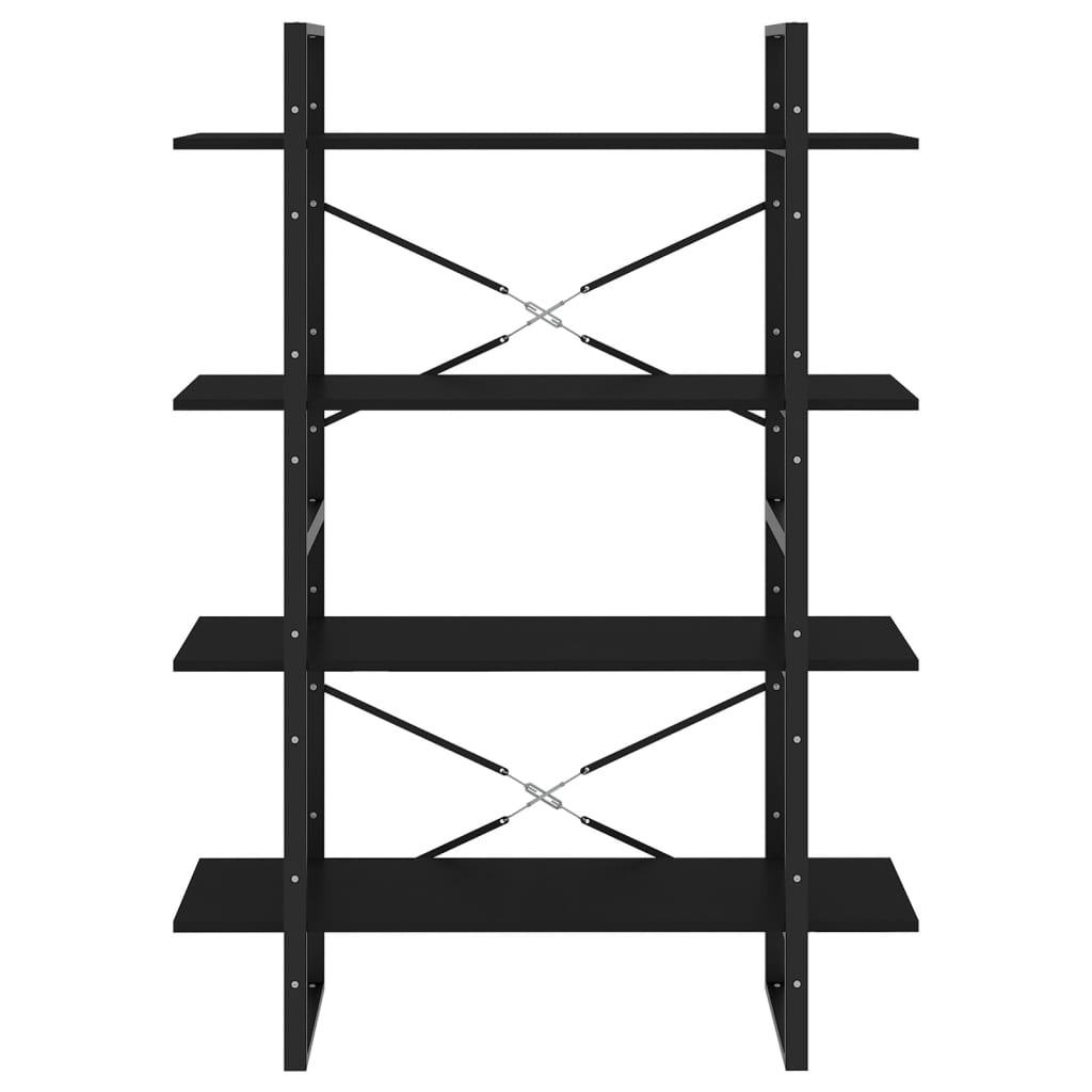 vidaXL Bibliotecă cu 4 rafturi, negru, 100x30x140 cm, PAL vidaXL Bibliotecă cu 4 rafturi, negru, 100x30x140 cm, PAL