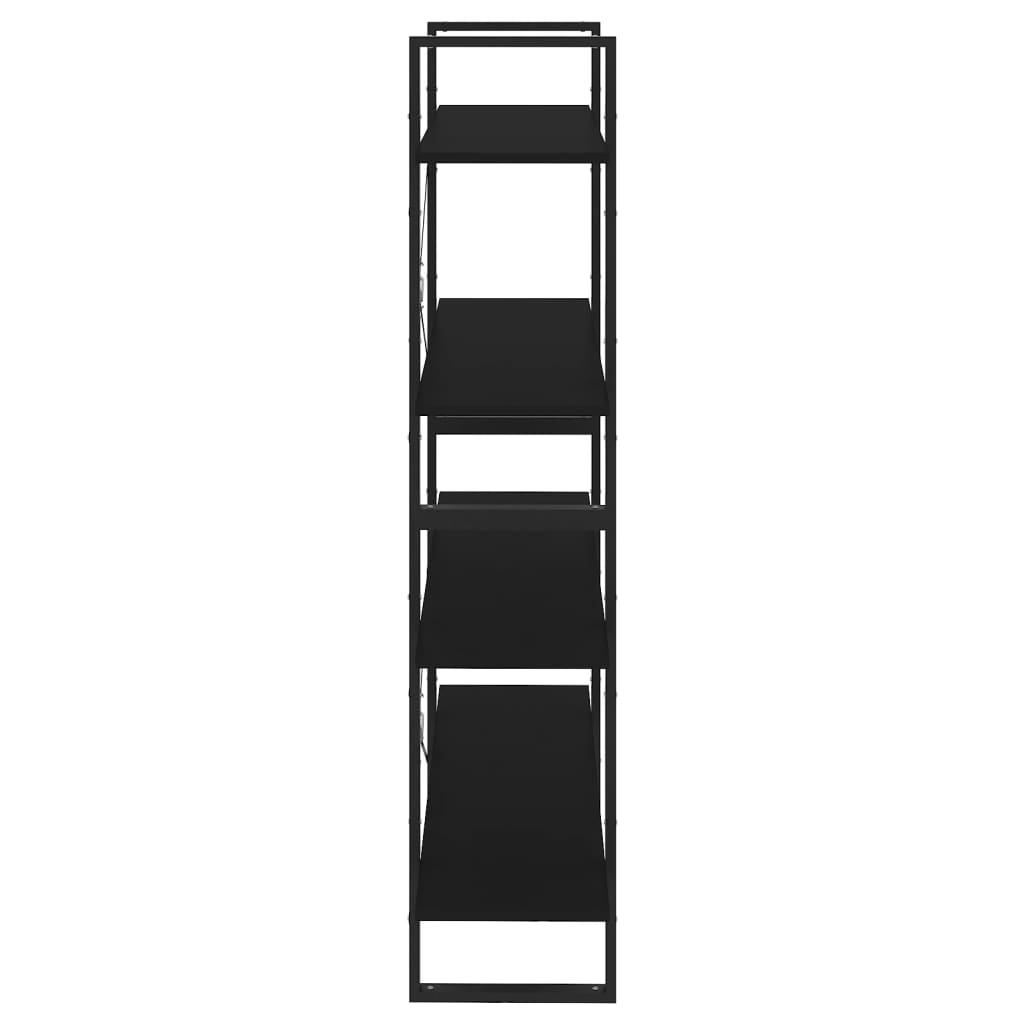 vidaXL Bibliotecă cu 4 rafturi, negru, 100x30x140 cm, PAL vidaXL Bibliotecă cu 4 rafturi, negru, 100x30x140 cm, PAL