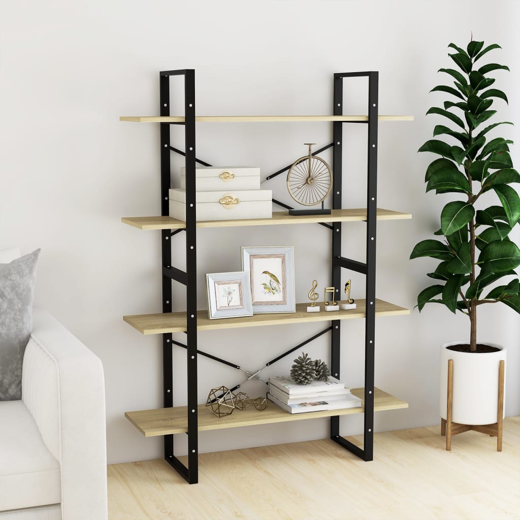 vidaXL Dulap cu 4 rafturi, stejar sonoma, 100x30x140 cm PAL vidaXL Dulap cu 4 rafturi, stejar sonoma, 100x30x140 cm PAL