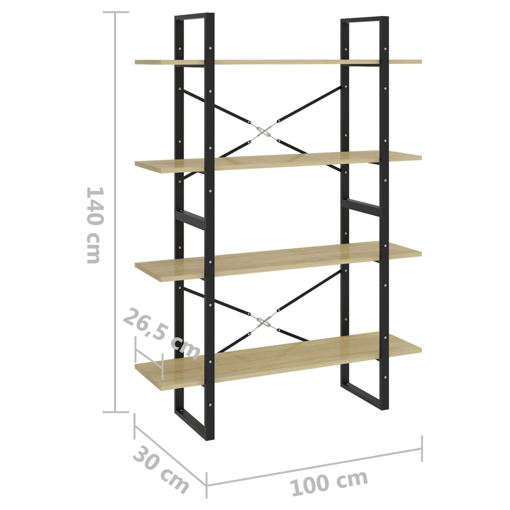 vidaXL Dulap cu 4 rafturi, stejar sonoma, 100x30x140 cm PAL vidaXL Dulap cu 4 rafturi, stejar sonoma, 100x30x140 cm PAL
