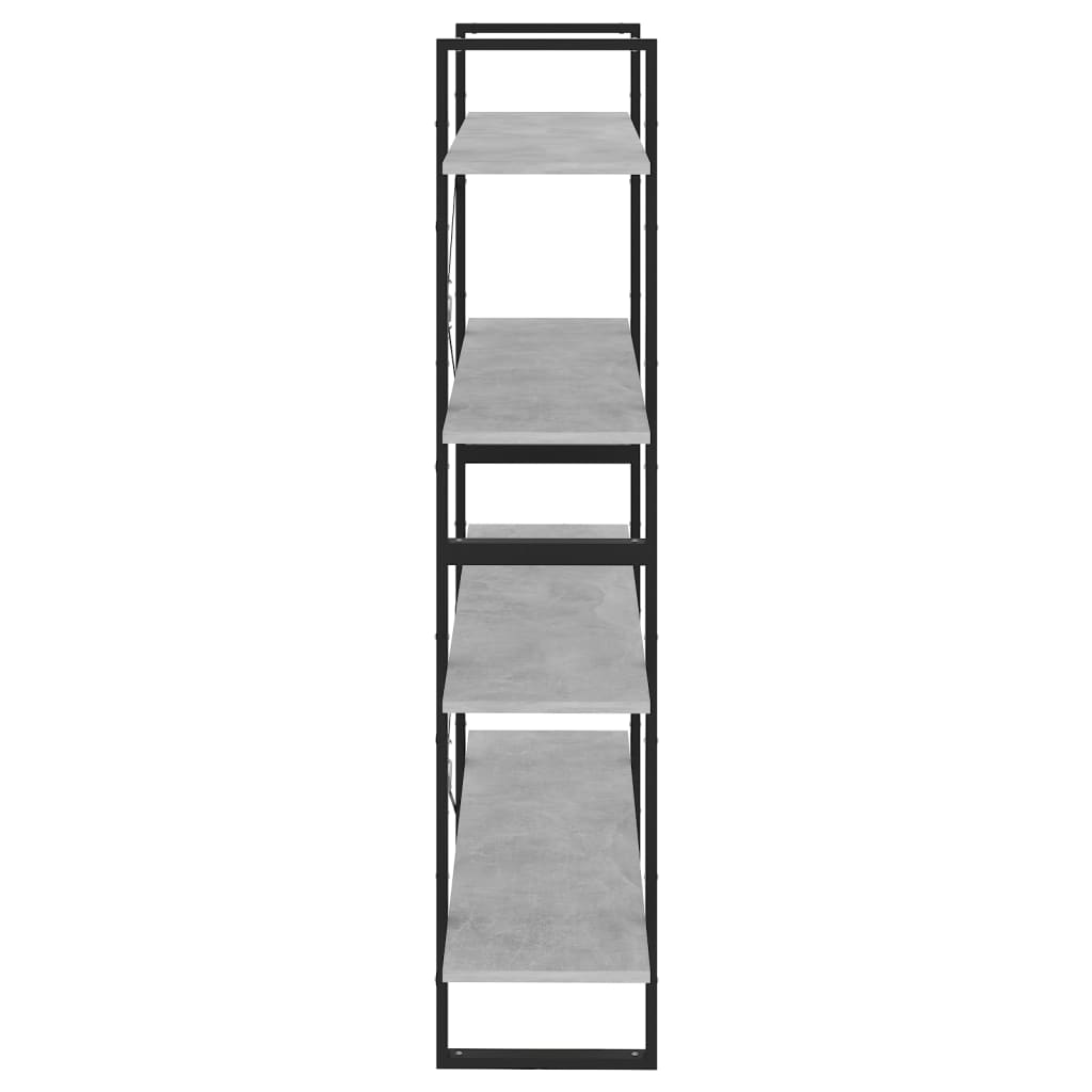 vidaXL Bibliotecă, 4 rafturi, gri beton, 100x30x140cm, lemn prelucrat vidaXL Bibliotecă, 4 rafturi, gri beton, 100x30x140cm, lemn prelucrat