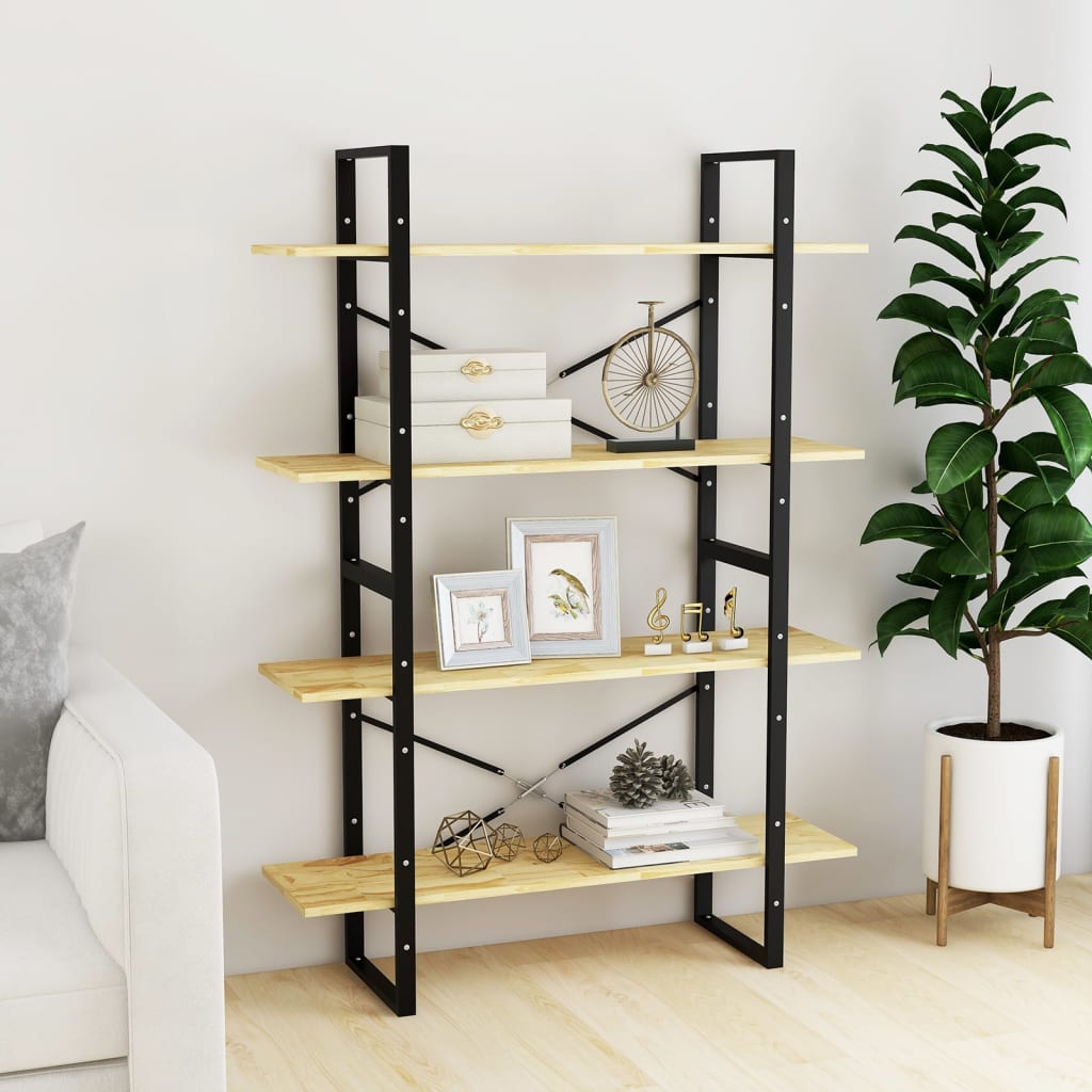 vidaXL Bibliotecă cu 4 rafturi, 100x30x140 cm, lemn masiv de pin vidaXL Bibliotecă cu 4 rafturi, 100x30x140 cm, lemn masiv de pin