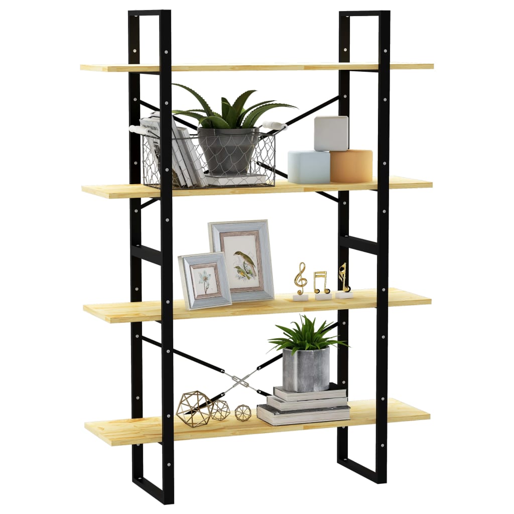 vidaXL Bibliotecă cu 4 rafturi, 100x30x140 cm, lemn masiv de pin vidaXL Bibliotecă cu 4 rafturi, 100x30x140 cm, lemn masiv de pin
