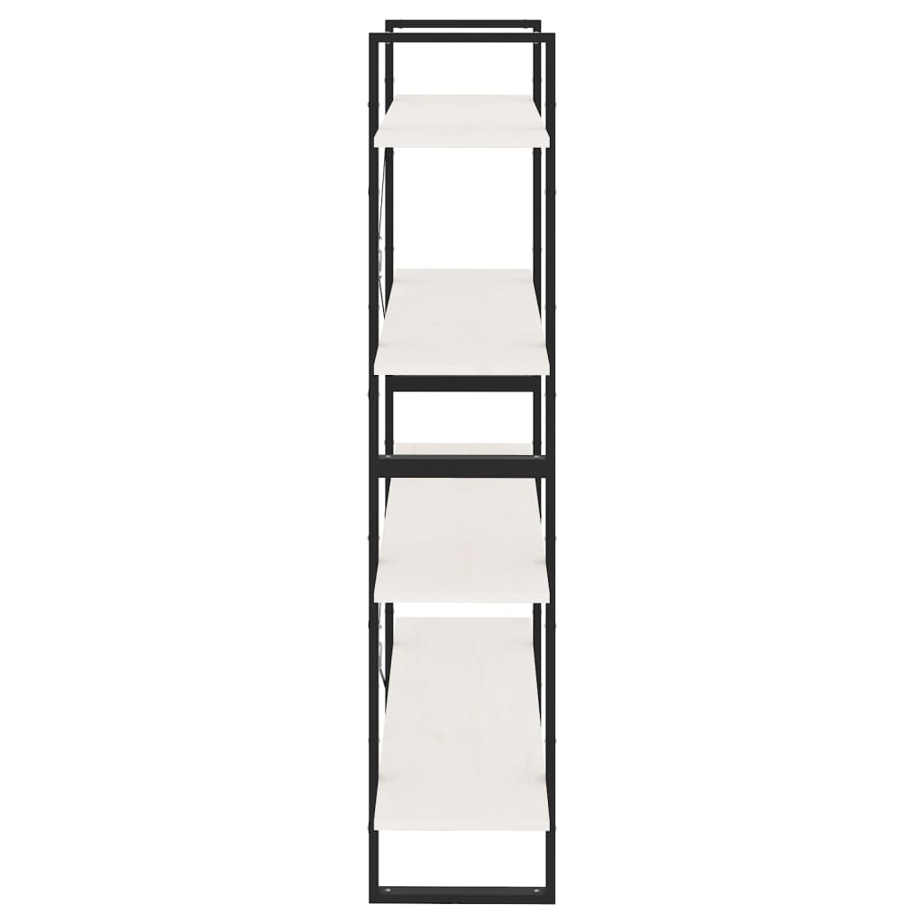 vidaXL Bibliotecă cu 4 rafturi, alb, 100x30x140 cm, lemn masiv de pin vidaXL Bibliotecă cu 4 rafturi, alb, 100x30x140 cm, lemn masiv de pin