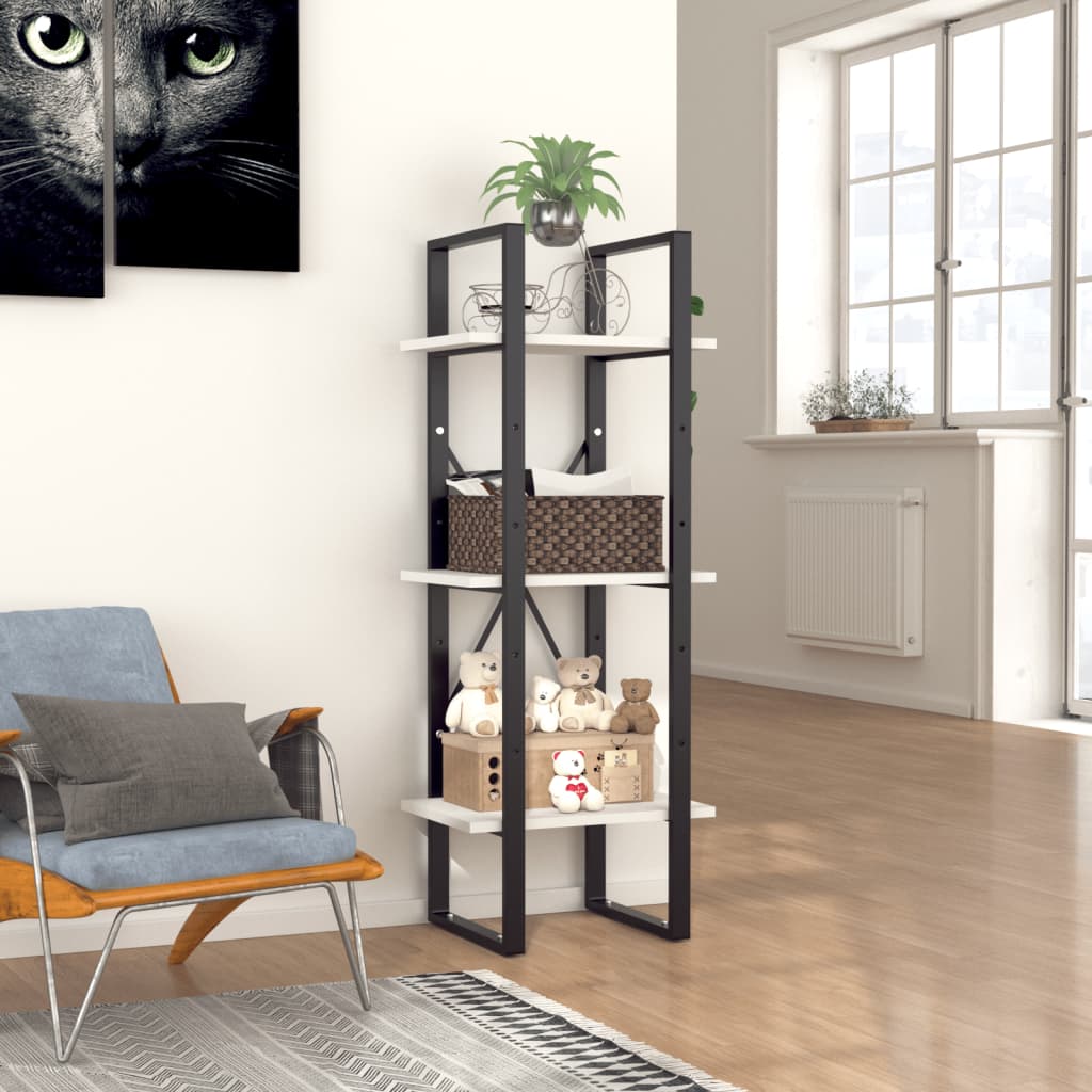 vidaXL Bibliotecă cu 3 rafturi, alb, 40x30x105 cm, PAL vidaXL Bibliotecă cu 3 rafturi, alb, 40x30x105 cm, PAL