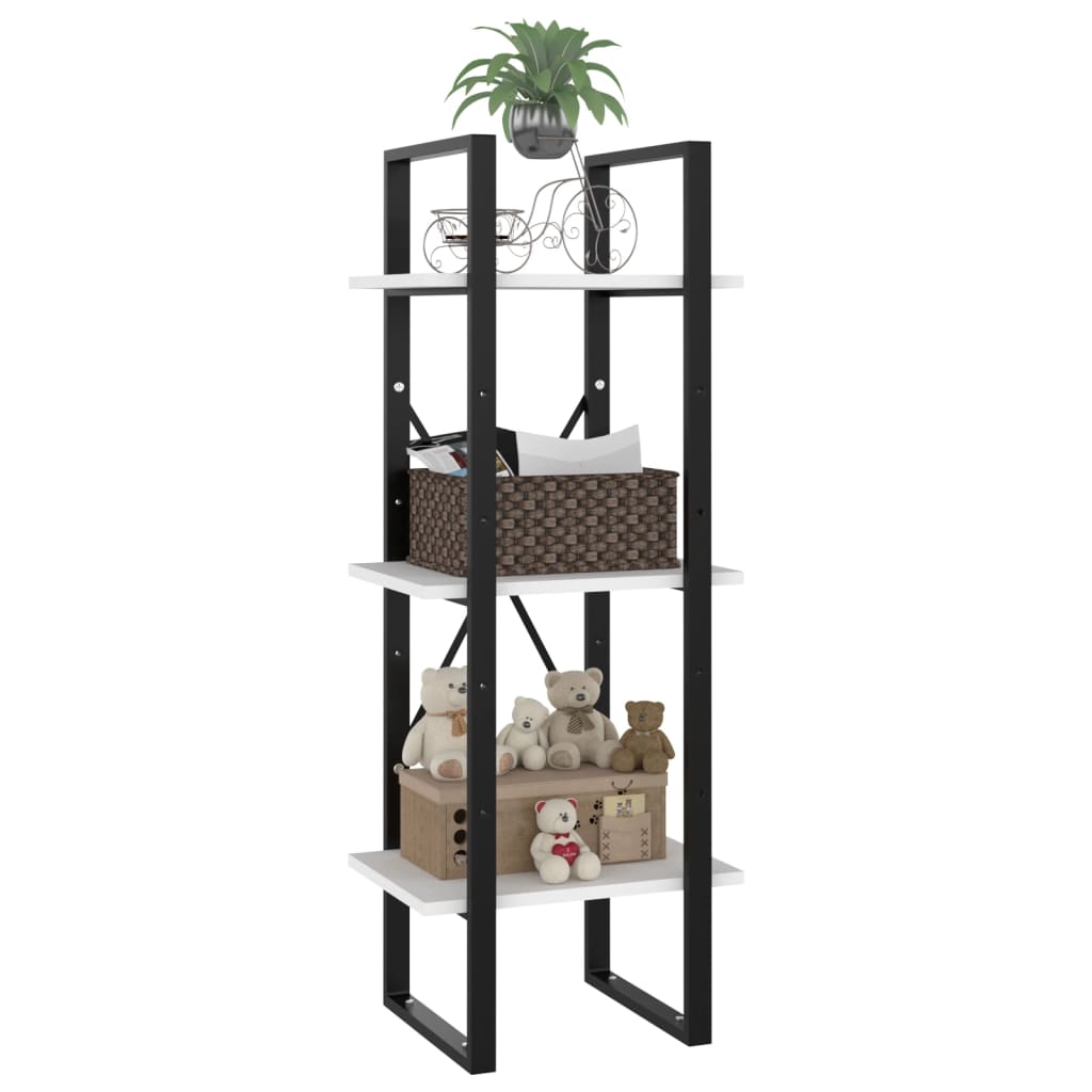 vidaXL Bibliotecă cu 3 rafturi, alb, 40x30x105 cm, PAL vidaXL Bibliotecă cu 3 rafturi, alb, 40x30x105 cm, PAL