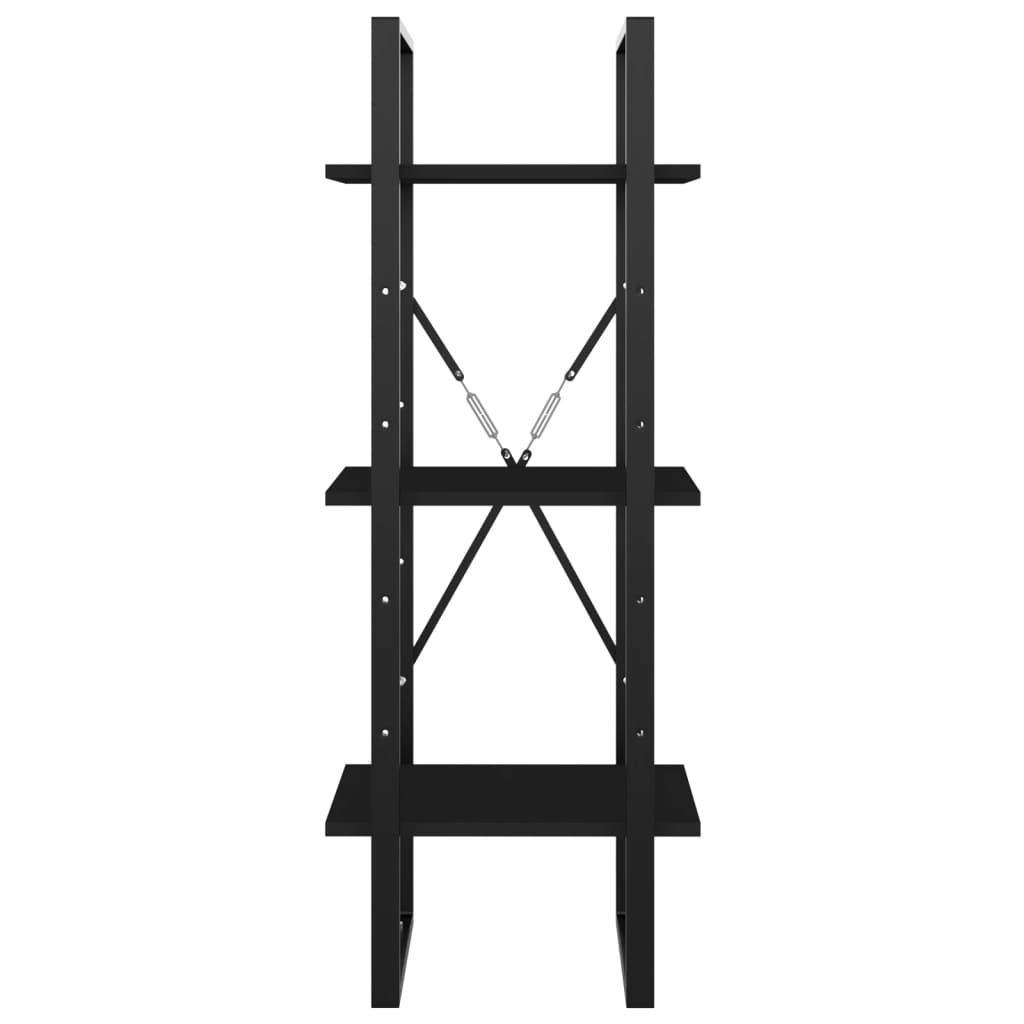 vidaXL Bibliotecă cu 3 rafturi, negru, 40x30x105 cm, PAL vidaXL Bibliotecă cu 3 rafturi, negru, 40x30x105 cm, PAL