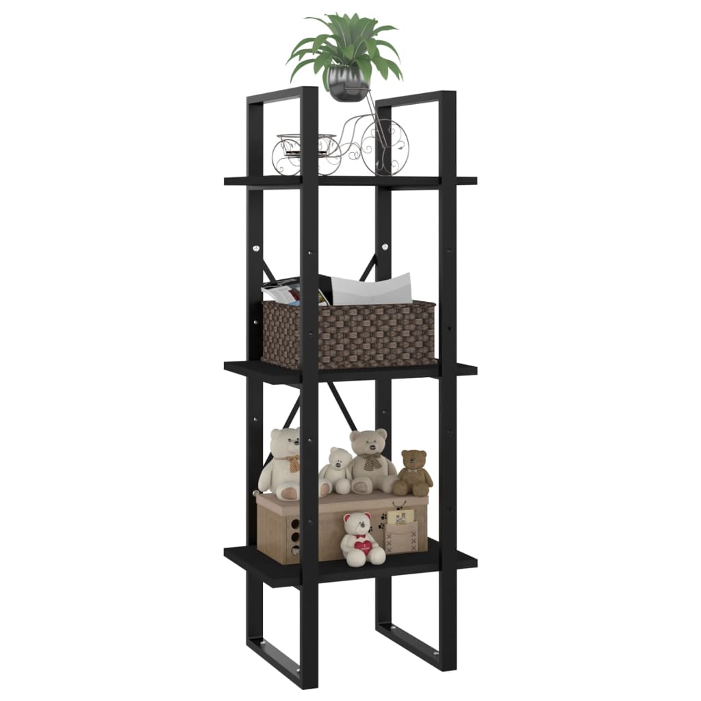 vidaXL Bibliotecă cu 3 rafturi, negru, 40x30x105 cm, PAL vidaXL Bibliotecă cu 3 rafturi, negru, 40x30x105 cm, PAL