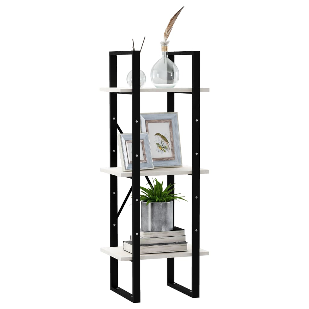 vidaXL Bibliotecă cu 3 rafturi, alb, 40x30x105 cm, lemn masiv de pin vidaXL Bibliotecă cu 3 rafturi, alb, 40x30x105 cm, lemn masiv de pin