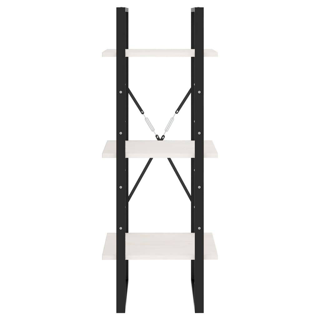 vidaXL Bibliotecă cu 3 rafturi, alb, 40x30x105 cm, lemn masiv de pin vidaXL Bibliotecă cu 3 rafturi, alb, 40x30x105 cm, lemn masiv de pin