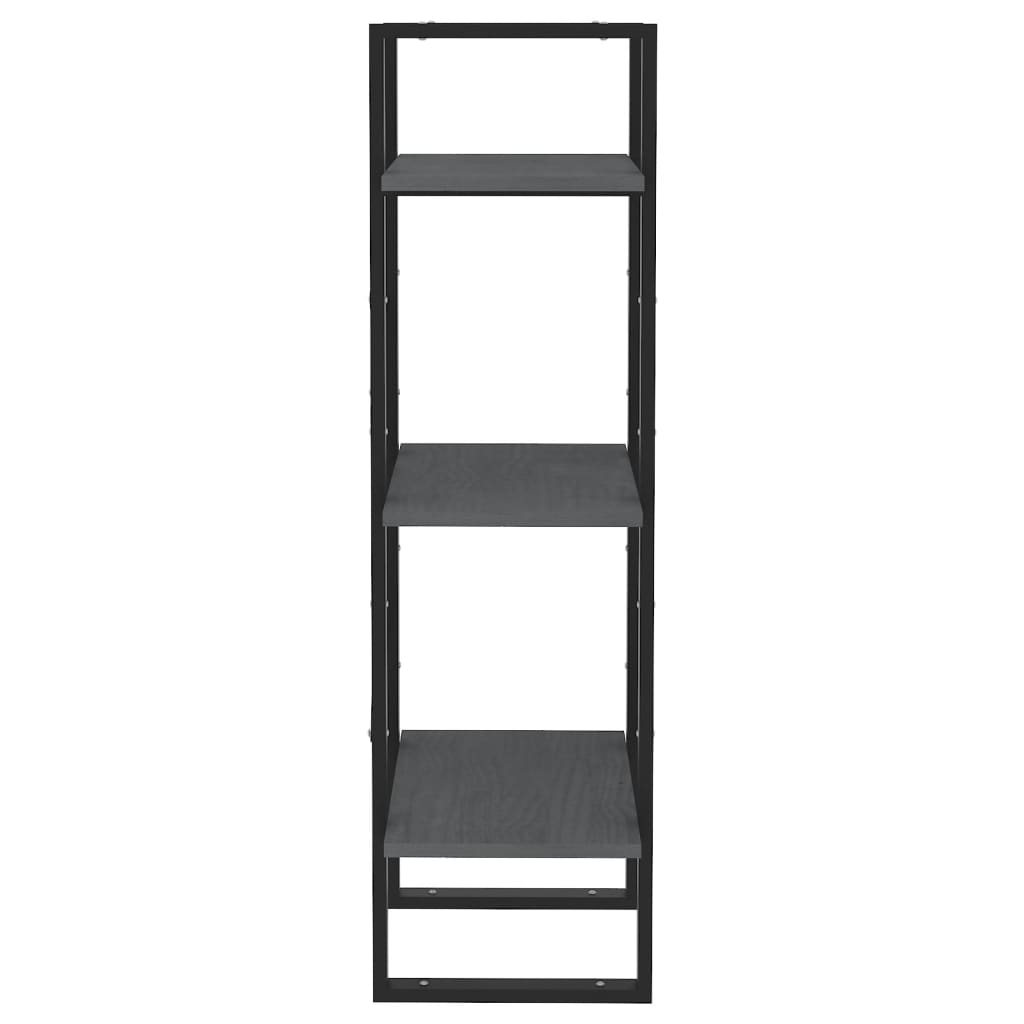 vidaXL Bibliotecă cu 3 rafturi, gri, 40x30x105 cm, lemn masiv de pin vidaXL Bibliotecă cu 3 rafturi, gri, 40x30x105 cm, lemn masiv de pin