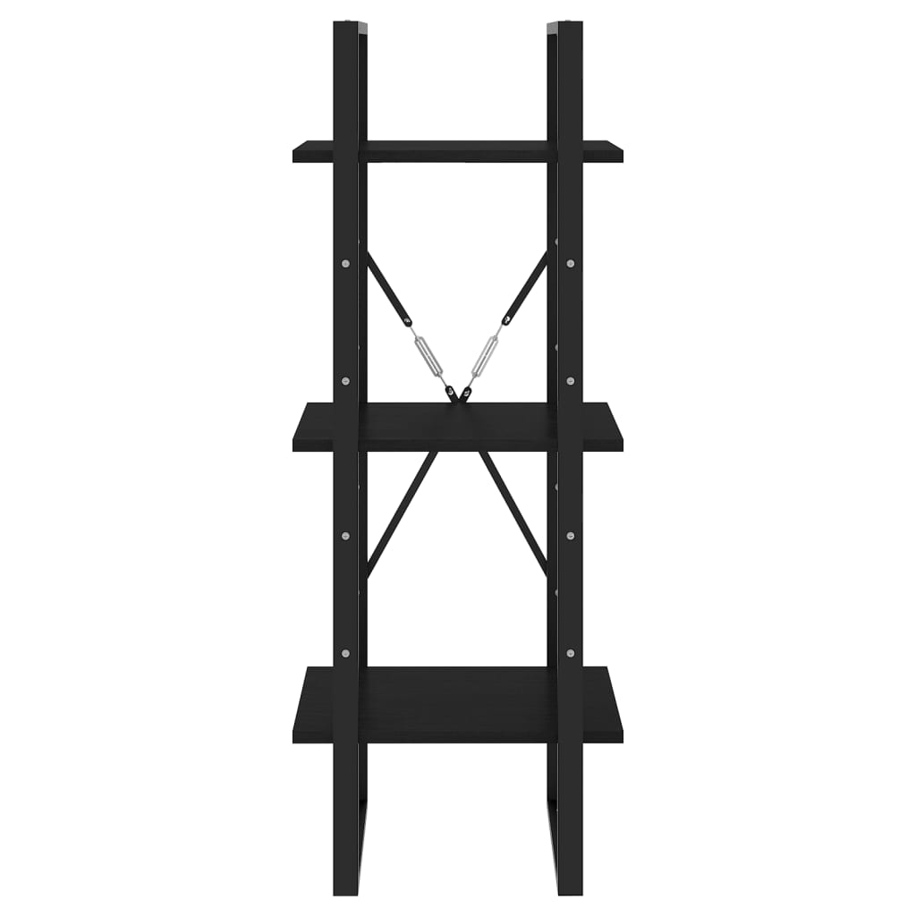 vidaXL Bibliotecă cu 3 rafturi, negru, 40x30x105 cm, lemn masiv de pin vidaXL Bibliotecă cu 3 rafturi, negru, 40x30x105 cm, lemn masiv de pin