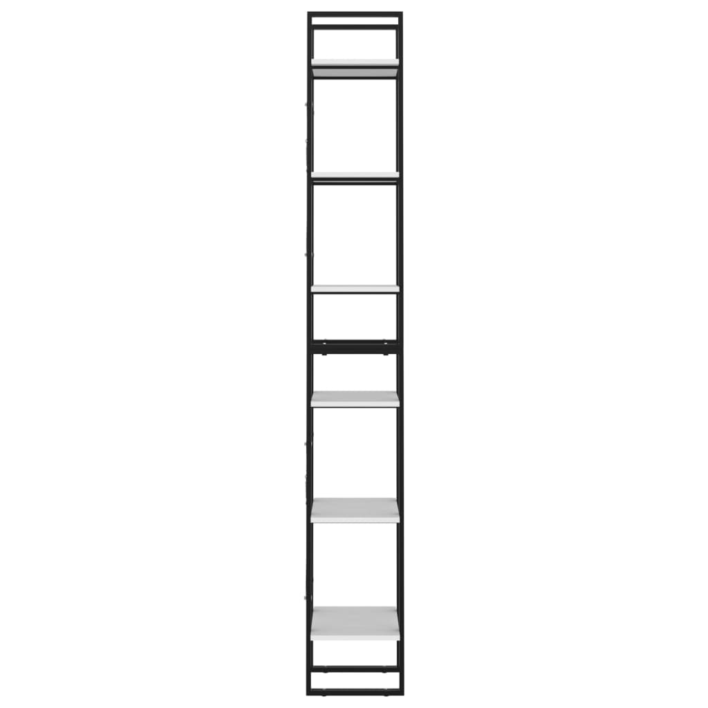 vidaXL Bibliotecă cu 6 rafturi, alb, 40x30x210 cm, PAL