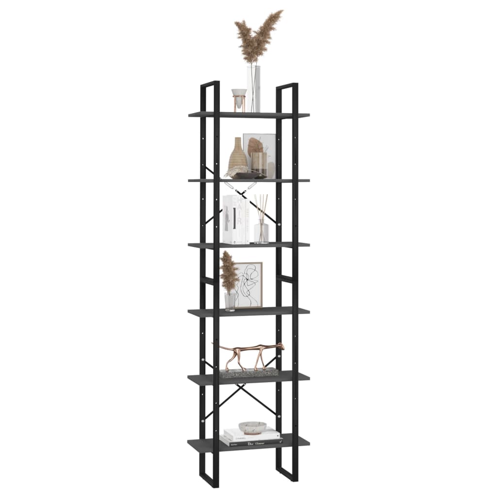 vidaXL Raft de depozitare, gri, 60x30x210 cm, lemn compozit vidaXL Raft de depozitare, gri, 60x30x210 cm, lemn compozit