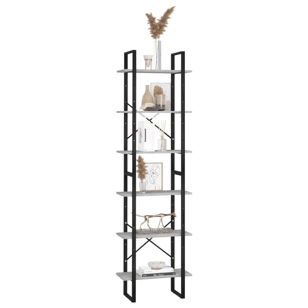 vidaXL Raft de depozitare, gri beton, 60x30x210 cm, lemn compozit vidaXL Raft de depozitare, gri beton, 60x30x210 cm, lemn compozit