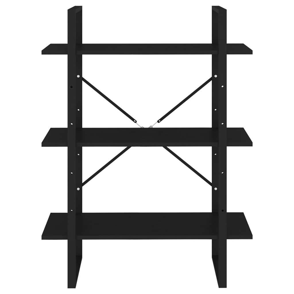 vidaXL Bibliotecă, negru, 80x30x105 cm, PAL vidaXL Bibliotecă, negru, 80x30x105 cm, PAL