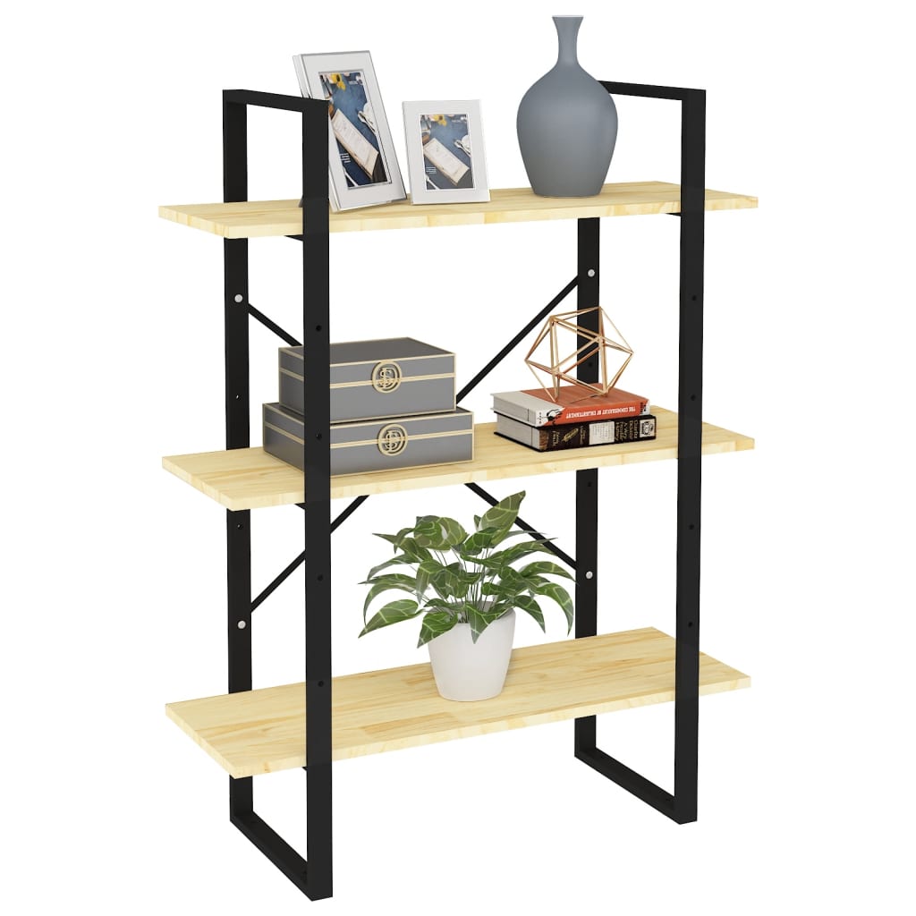vidaXL Bibliotecă cu 3 rafturi, 80x30x105 cm, lemn masiv de pin vidaXL Bibliotecă cu 3 rafturi, 80x30x105 cm, lemn masiv de pin
