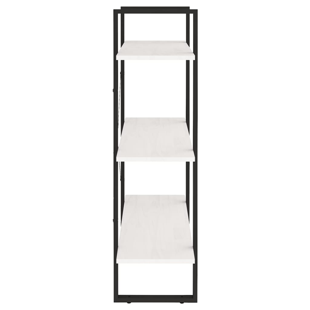 vidaXL Bibliotecă cu 3 rafturi, alb, 80x30x105 cm, lemn masiv de pin vidaXL Bibliotecă cu 3 rafturi, alb, 80x30x105 cm, lemn masiv de pin