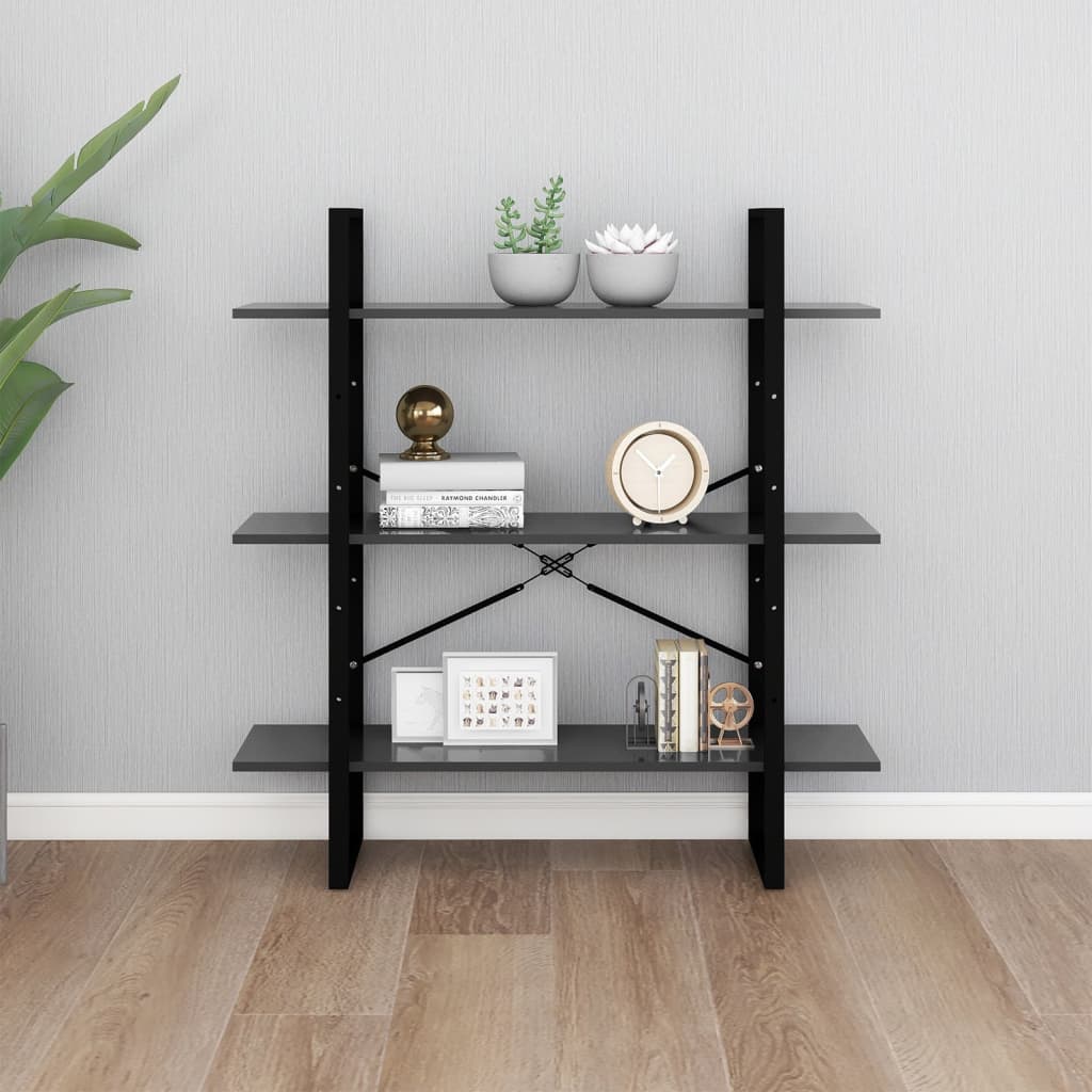 vidaXL Bibliotecă, gri, 100x30x105 cm, PAL vidaXL Bibliotecă, gri, 100x30x105 cm, PAL