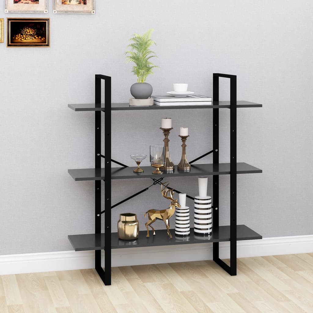 vidaXL Bibliotecă, gri, 100x30x105 cm, PAL vidaXL Bibliotecă, gri, 100x30x105 cm, PAL
