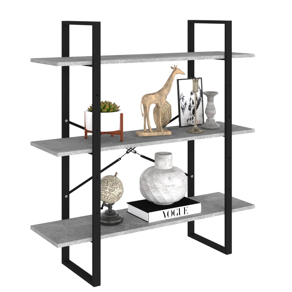 vidaXL Bibliotecă, gri beton, 100x30x105 cm, PAL vidaXL Bibliotecă, gri beton, 100x30x105 cm, PAL
