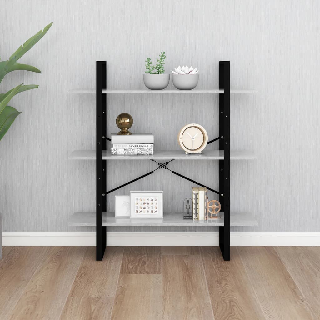 vidaXL Bibliotecă, gri beton, 100x30x105 cm, PAL vidaXL Bibliotecă, gri beton, 100x30x105 cm, PAL