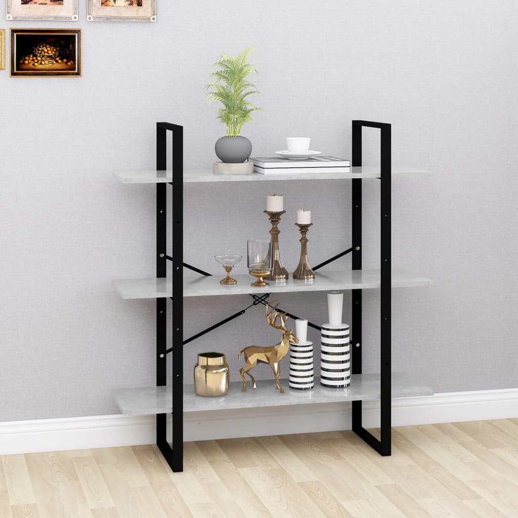 vidaXL Bibliotecă, gri beton, 100x30x105 cm, PAL vidaXL Bibliotecă, gri beton, 100x30x105 cm, PAL