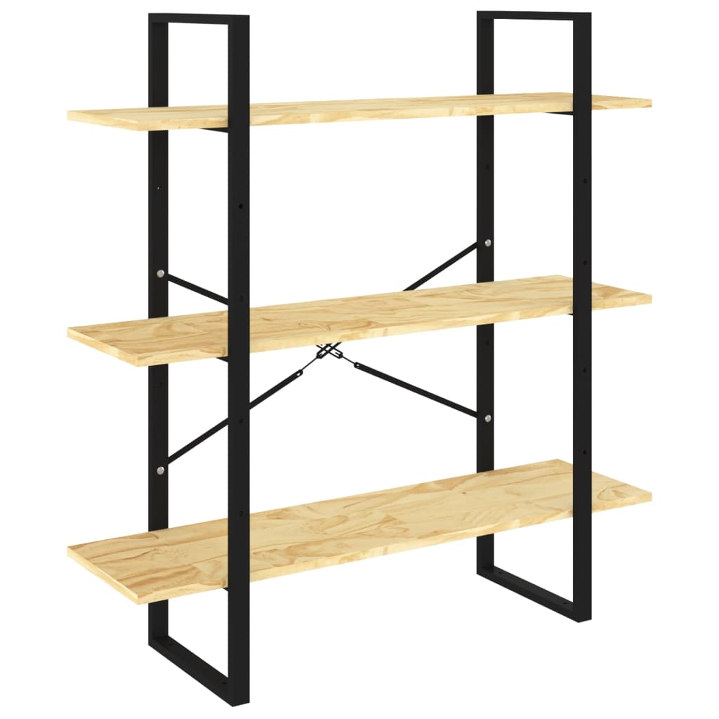vidaXL Bibliotecă cu 3 rafturi, 100x30x105 cm, lemn masiv de pin vidaXL Bibliotecă cu 3 rafturi, 100x30x105 cm, lemn masiv de pin