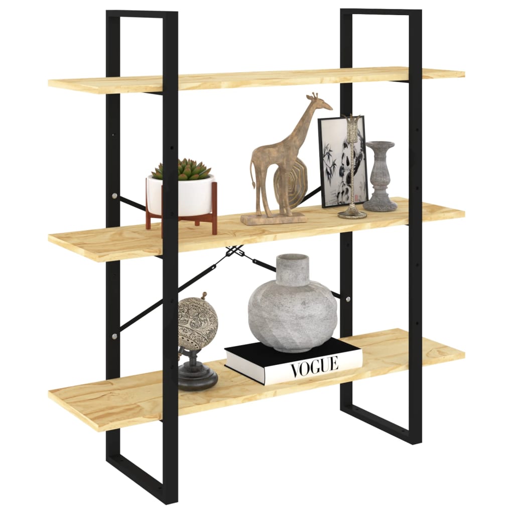 vidaXL Bibliotecă cu 3 rafturi, 100x30x105 cm, lemn masiv de pin vidaXL Bibliotecă cu 3 rafturi, 100x30x105 cm, lemn masiv de pin