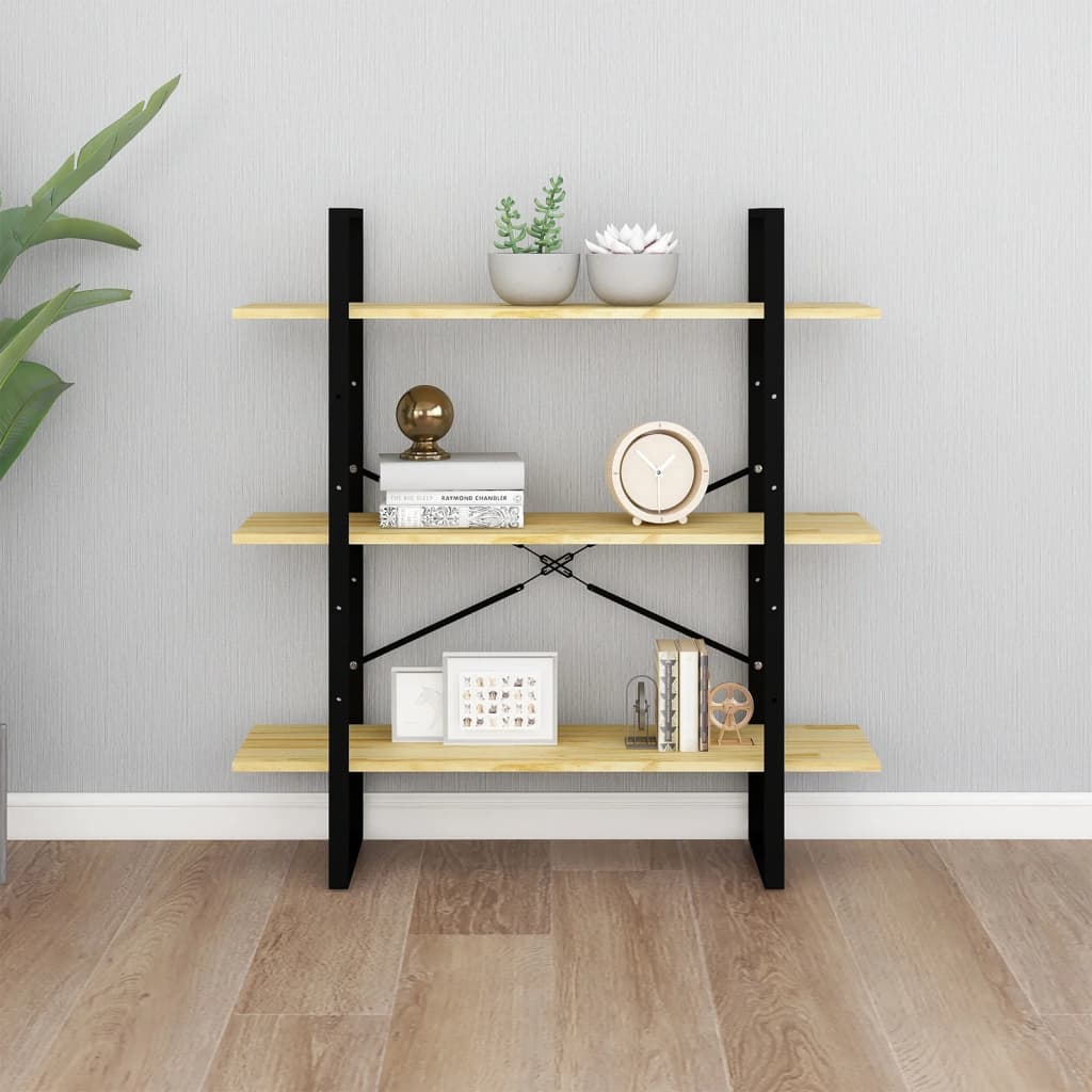 vidaXL Bibliotecă cu 3 rafturi, 100x30x105 cm, lemn masiv de pin vidaXL Bibliotecă cu 3 rafturi, 100x30x105 cm, lemn masiv de pin
