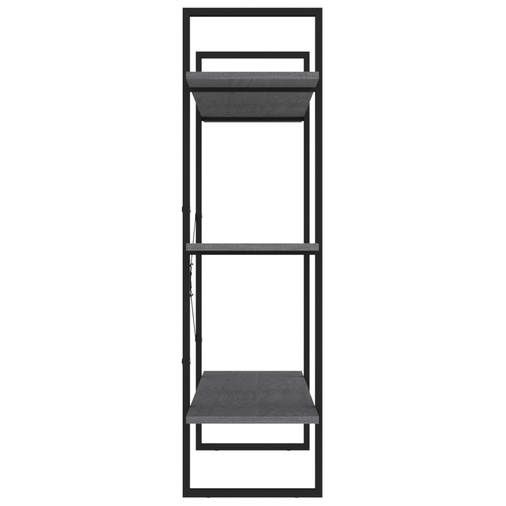 vidaXL Bibliotecă cu 3 rafturi, gri, 100x30x105 cm, lemn masiv de pin vidaXL Bibliotecă cu 3 rafturi, gri, 100x30x105 cm, lemn masiv de pin