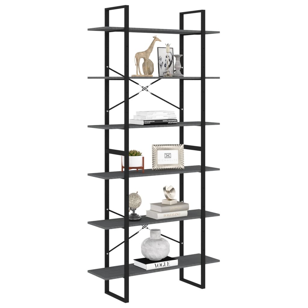 vidaXL Dulap înalt, gri, 100x30x210 cm, lemn masiv de pin vidaXL Dulap înalt, gri, 100x30x210 cm, lemn masiv de pin