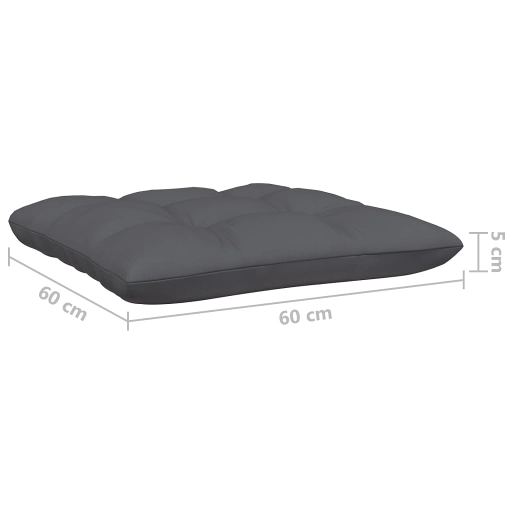 vidaXL Taburet de grădină cu pernă antracit, negru, lemn masiv de pin