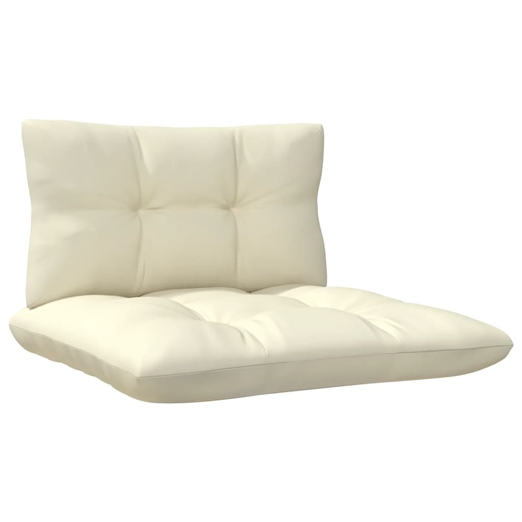 vidaXL Set mobilier grădină cu perne crem, 3 piese, lemn masiv de pin vidaXL Set mobilier grădină cu perne crem, 3 piese, lemn masiv de pin
