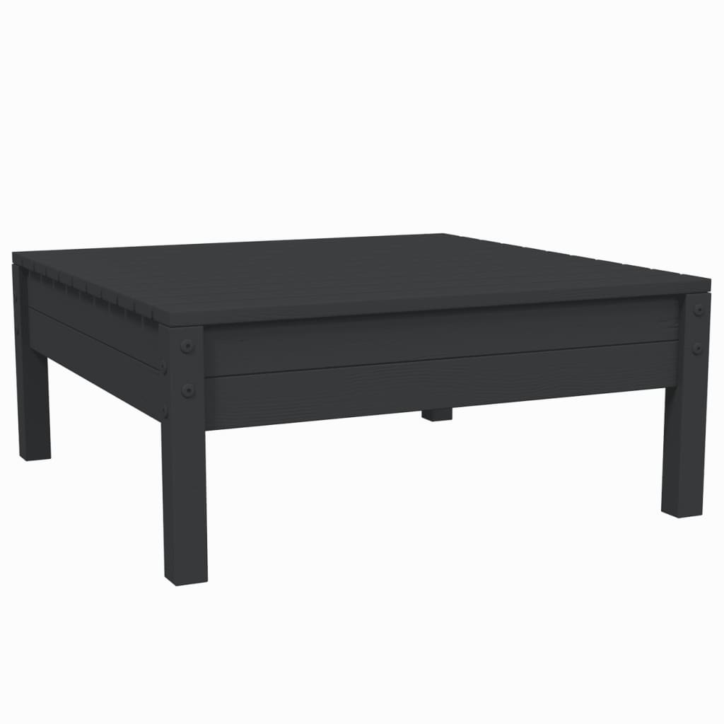 vidaXL Set mobilier grădină cu perne, 3 piese, negru, lemn masiv pin