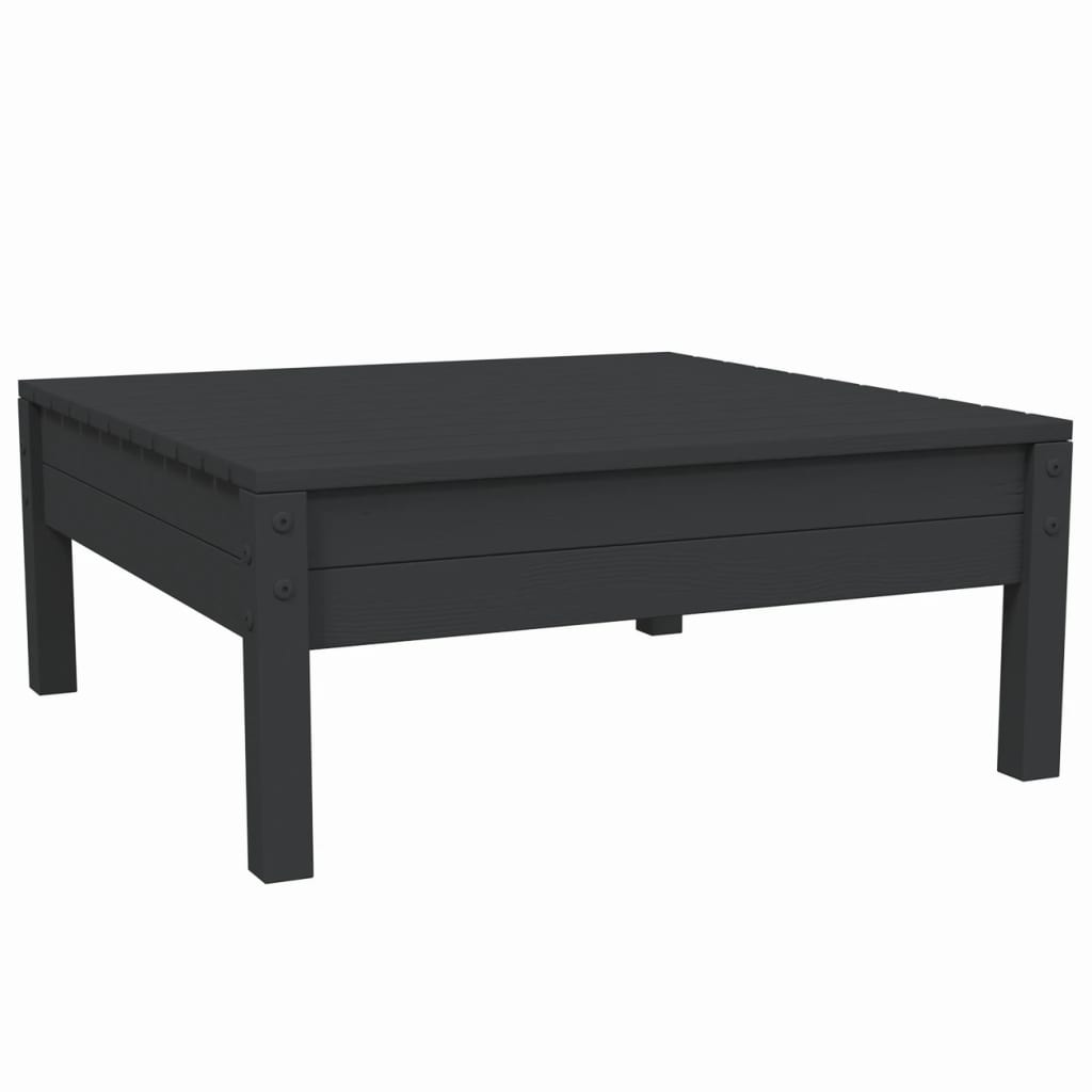 vidaXL Set mobilier grădină cu perne, 3 piese, negru, lemn masiv pin