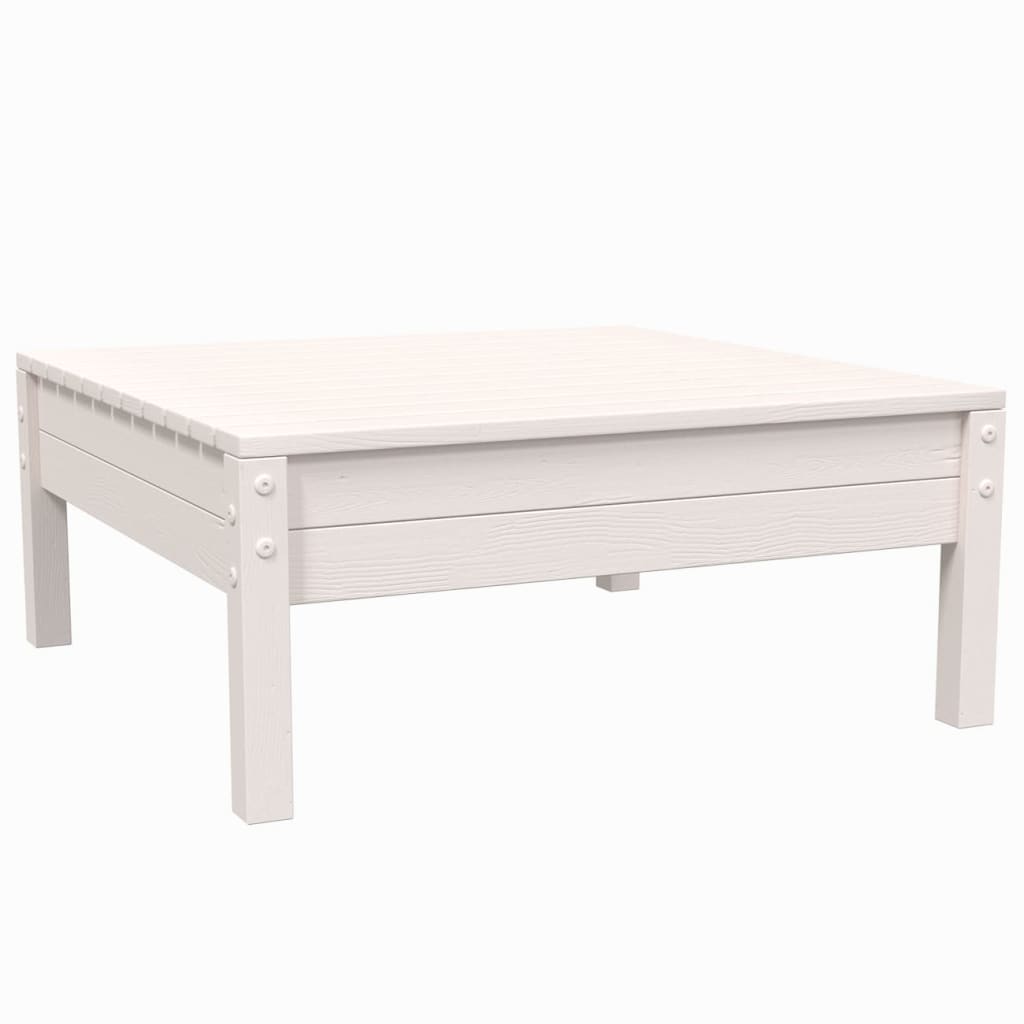 vidaXL Set mobilier de grădină cu perne, 3 piese, alb, lemn masiv pin vidaXL Set mobilier de grădină cu perne, 3 piese, alb, lemn masiv pin