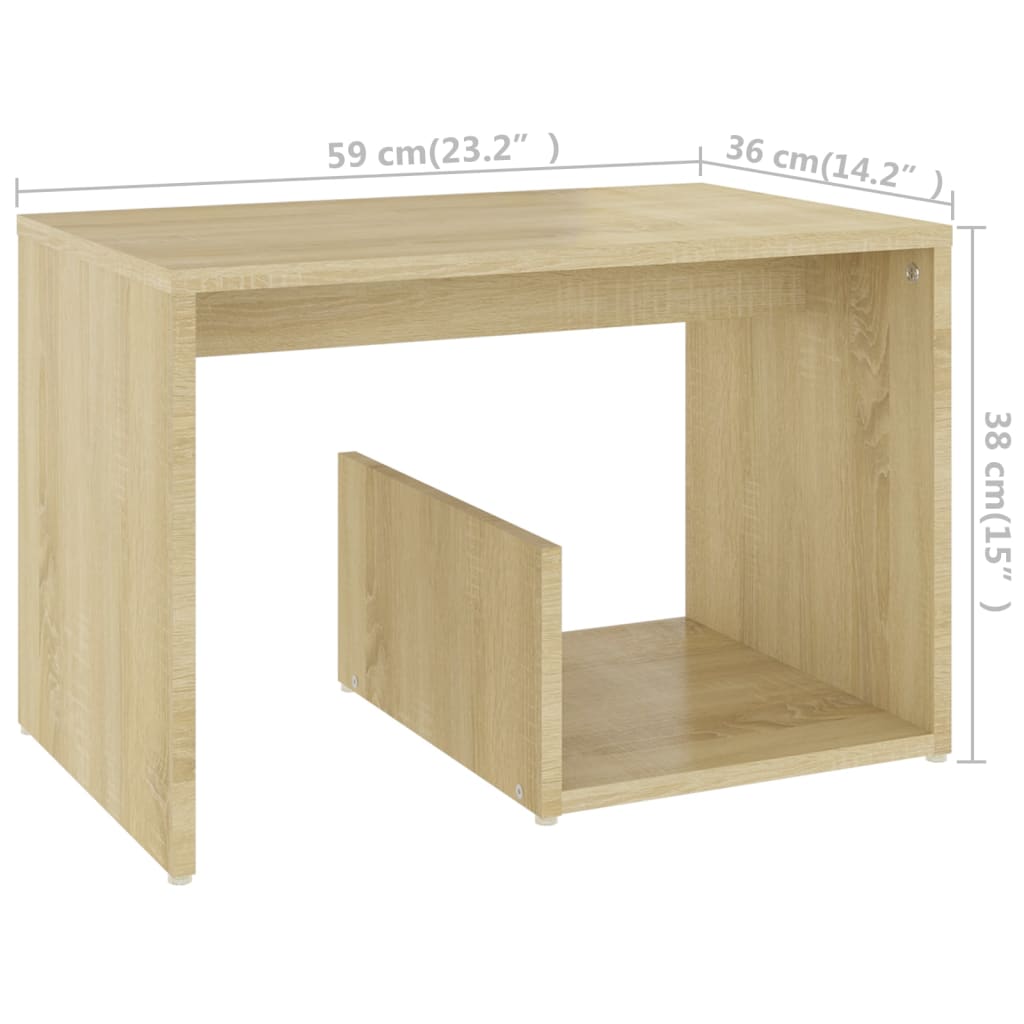 vidaXL Masă laterală, stejar Sonoma, 59x36x38 cm, PAL vidaXL Masă laterală, stejar Sonoma, 59x36x38 cm, PAL