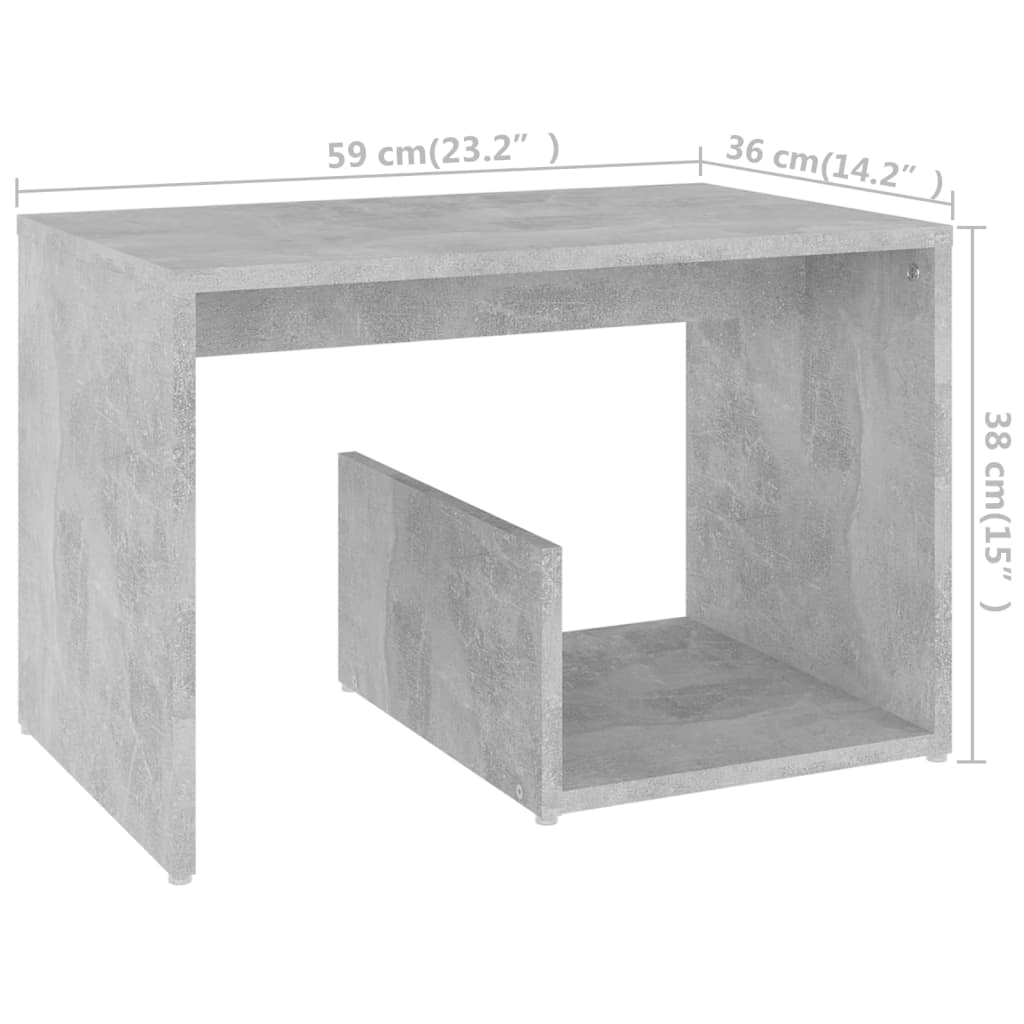 vidaXL Masă laterală, gri beton, 59x36x38 cm, lemn prelucrat vidaXL Masă laterală, gri beton, 59x36x38 cm, lemn prelucrat