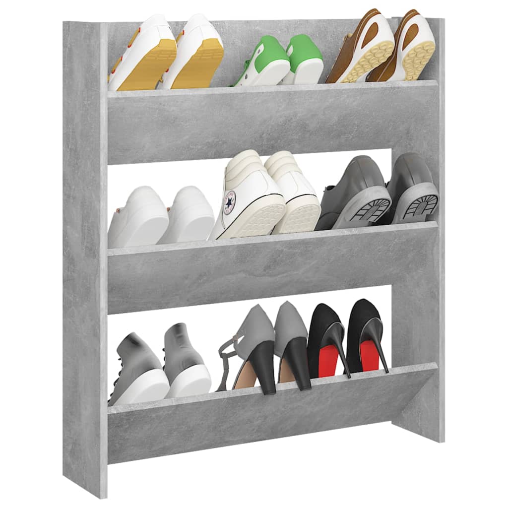 vidaXL Pantofar de perete, gri beton, 80x18x90 cm, PAL vidaXL Pantofar de perete, gri beton, 80x18x90 cm, PAL
