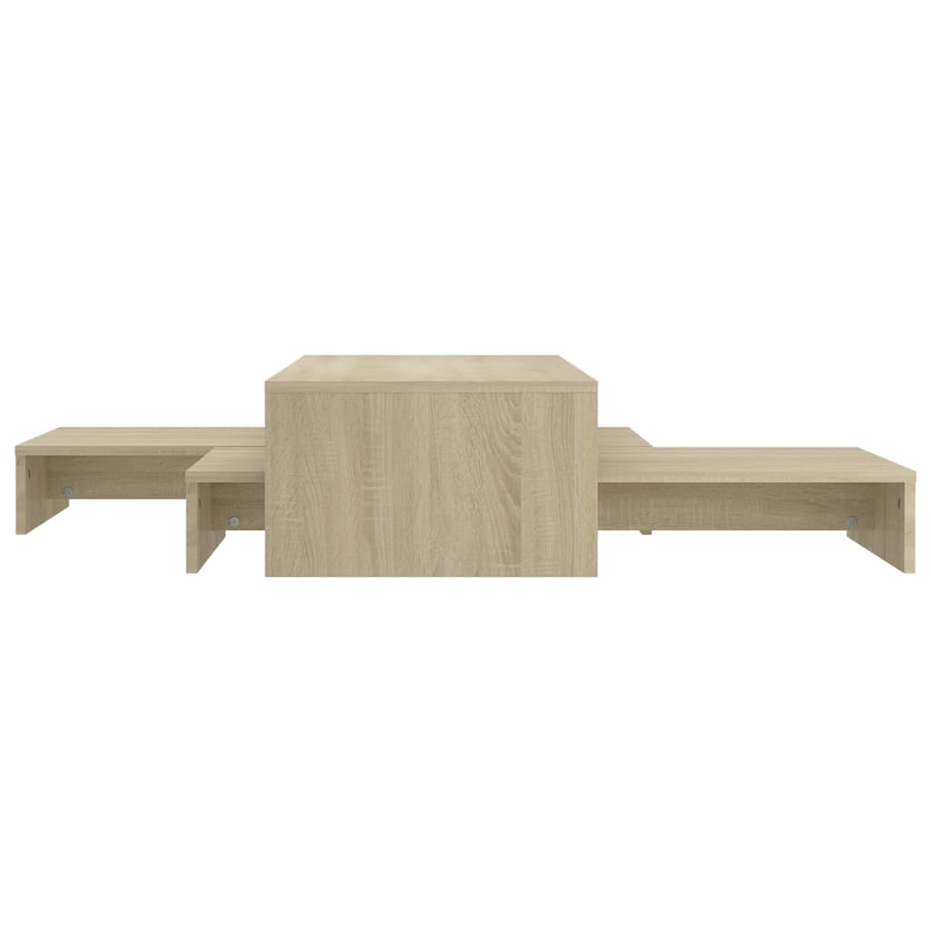 vidaXL Set măsuțe de cafea suprapuse stejar sonoma 100x100x26,5 cm