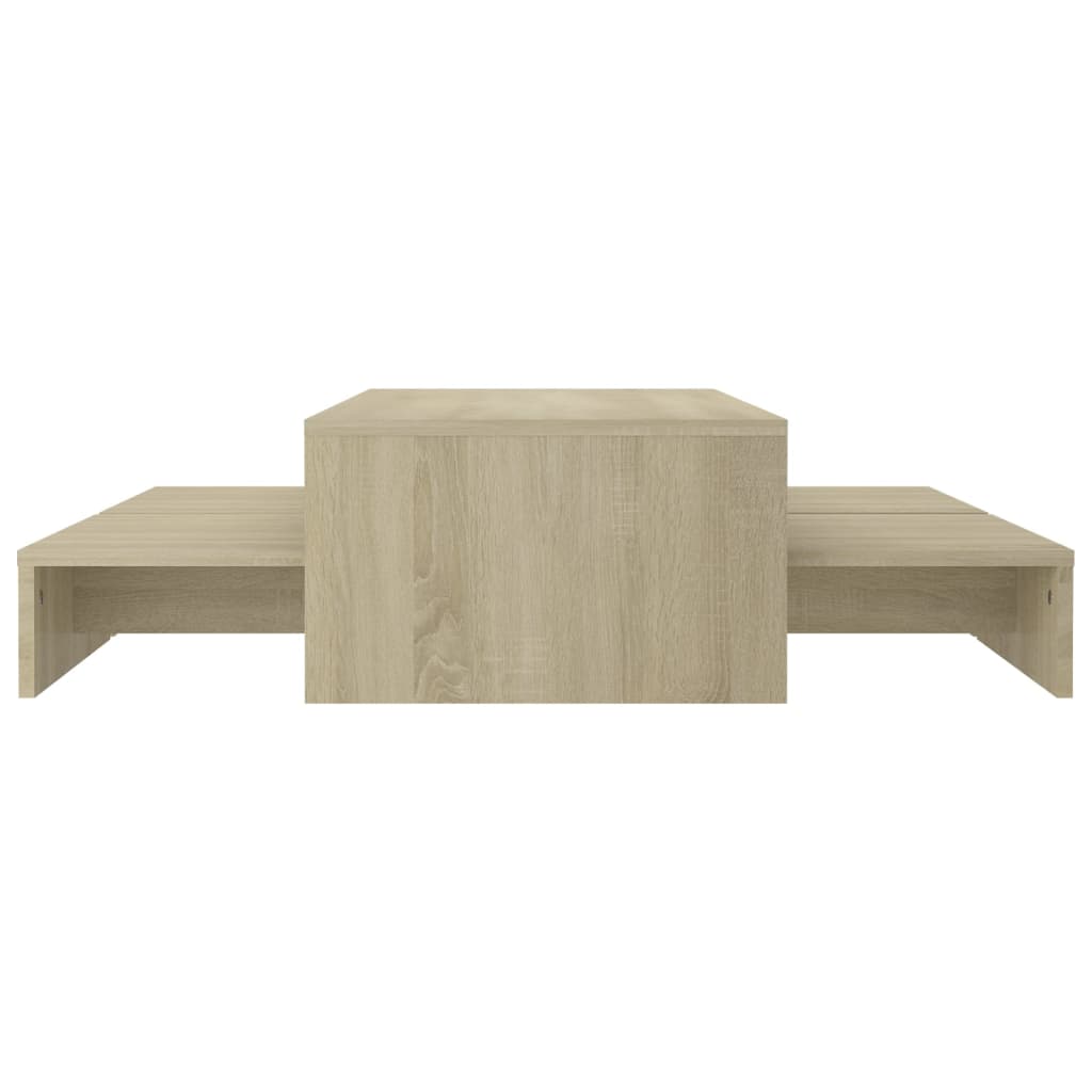 vidaXL Set măsuțe de cafea suprapuse stejar sonoma 100x100x26,5 cm