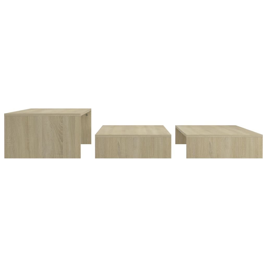 vidaXL Set măsuțe de cafea suprapuse stejar sonoma 100x100x26,5 cm
