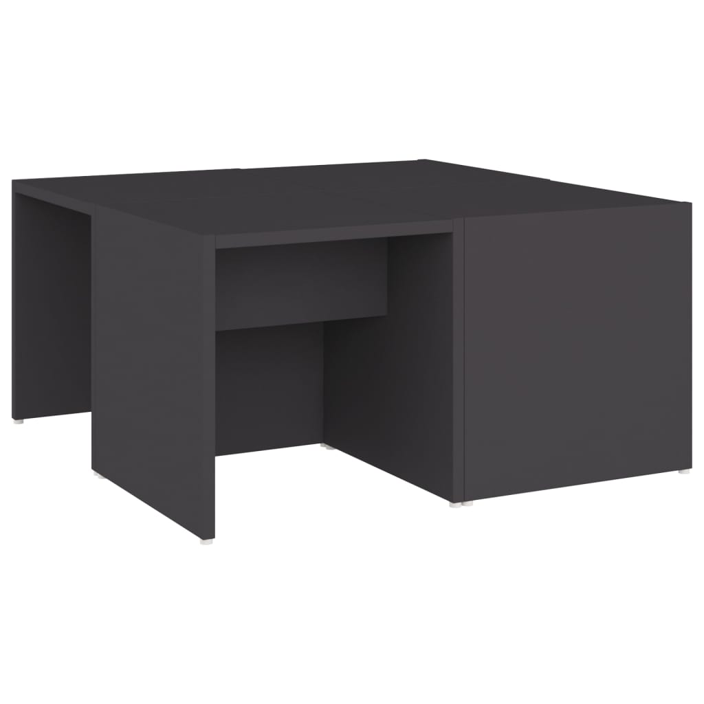 vidaXL Măsuțe de cafea, 4 buc., gri, 33x33x33 cm, lemn prelucrat vidaXL Măsuțe de cafea, 4 buc., gri, 33x33x33 cm, lemn prelucrat
